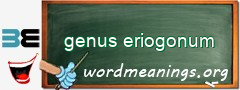 WordMeaning blackboard for genus eriogonum